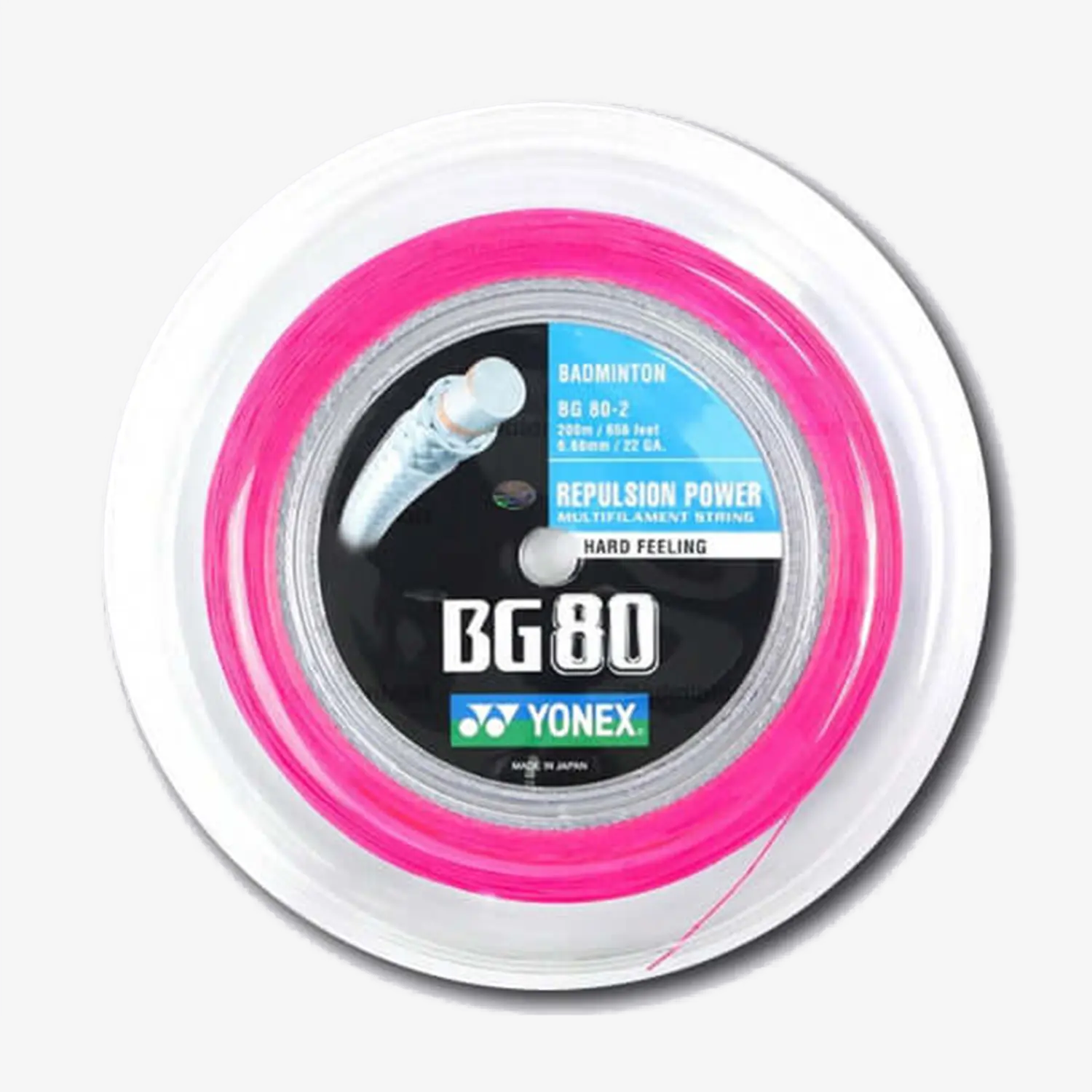 Yonex BG 80 200m Badminton String - High Performance Neon Pink Racket String for Professional Players | Perfect for Tournaments & Training Sessions
