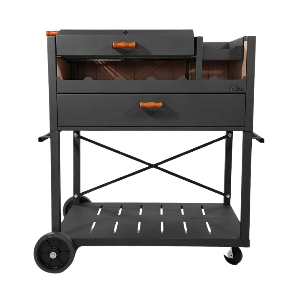 Nuke Delta 45 Inch Freestanding Argentine Charcoal Grill - Premium Outdoor BBQ Grill for Backyard, Patio, and Camping Cooking