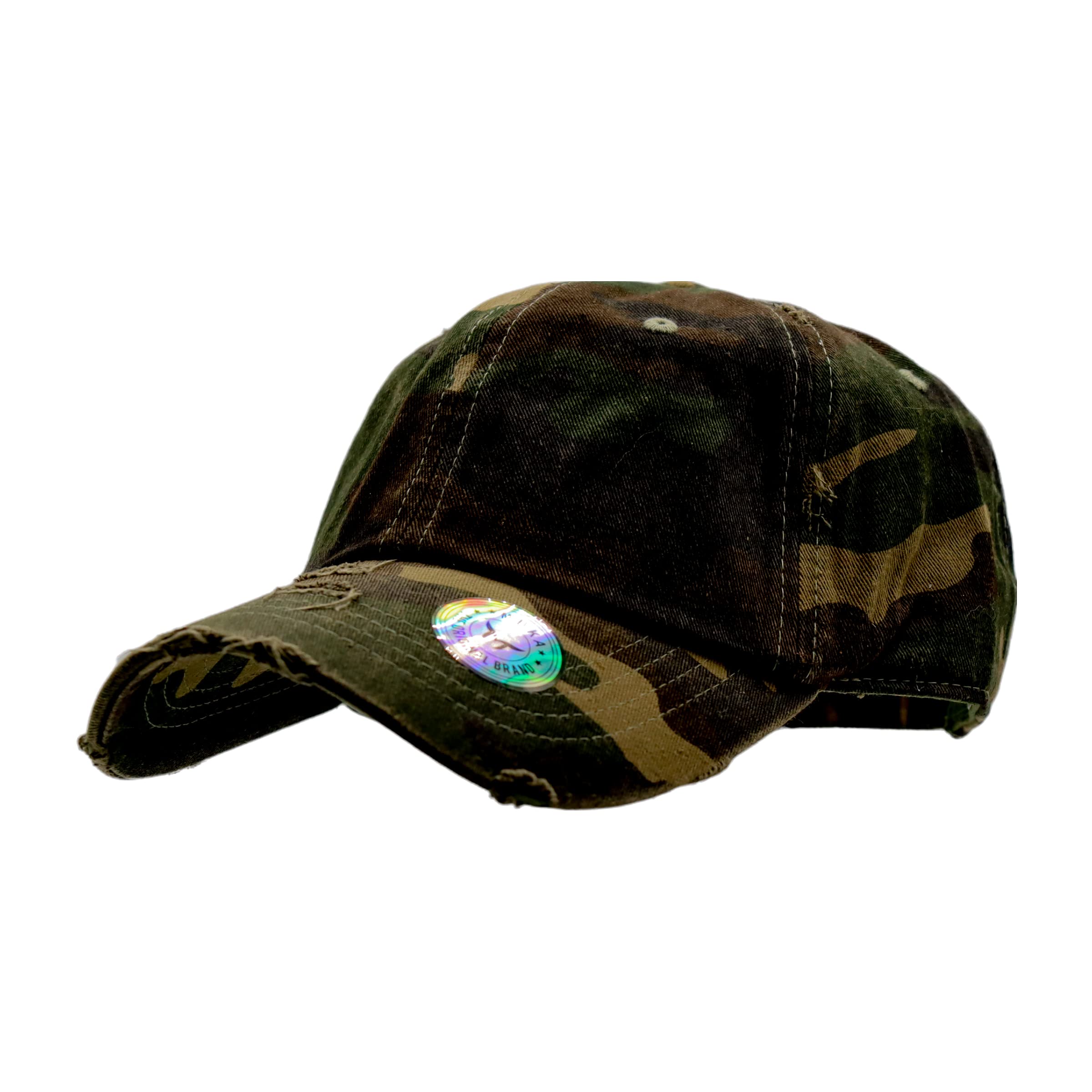 Vintage Washed Distressed Dad Hat - Cotton Adjustable Baseball Cap for Men & Women - Solid Color Plain Blank Unisex Hat for Outdoor Sports, Casual Wear & Street Fashion