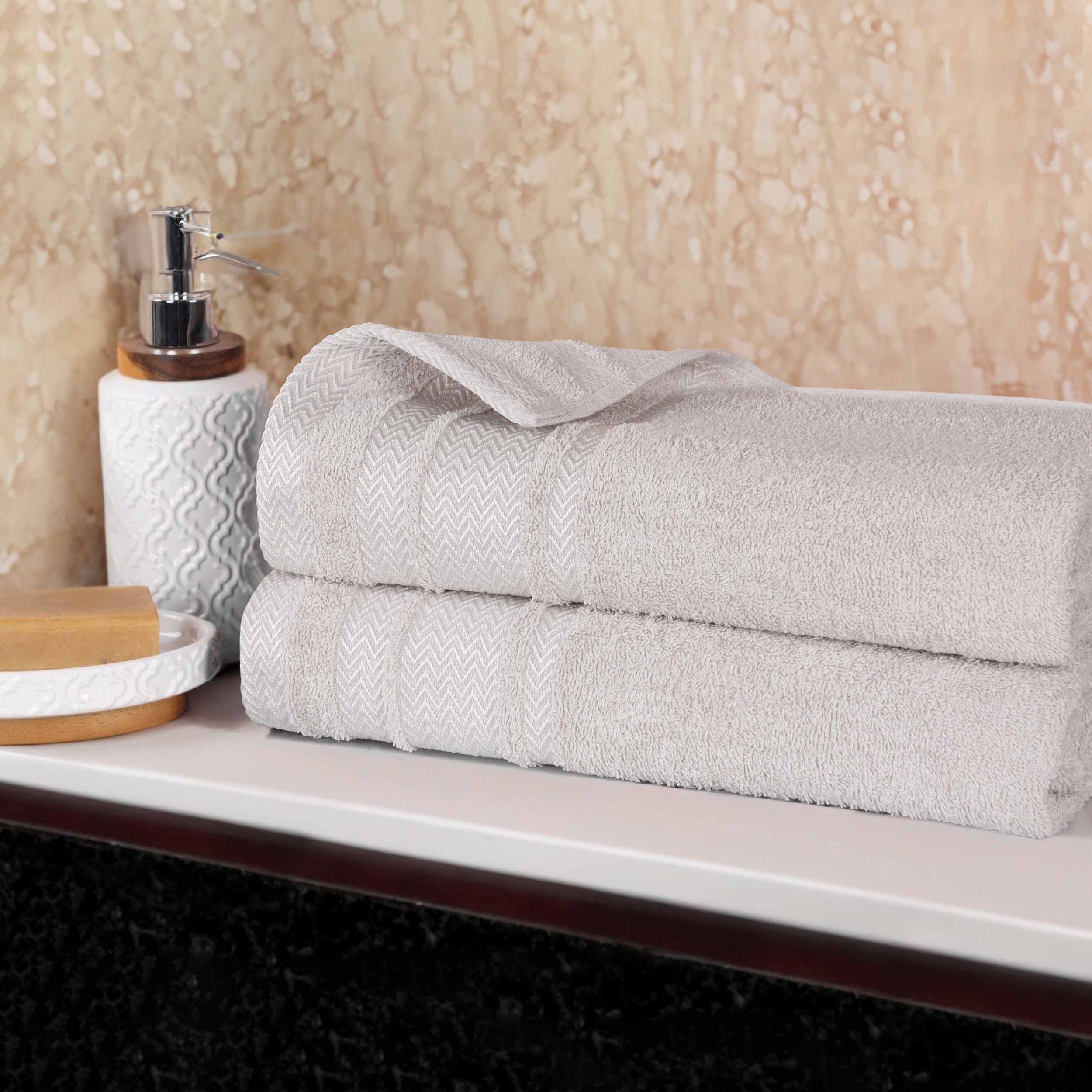 Premium 100% Cotton Soft Medium Weight Bath Towel Set of 2 - Ultra Absorbent Luxury Bath Sheets for Spa, Hotel & Home Use