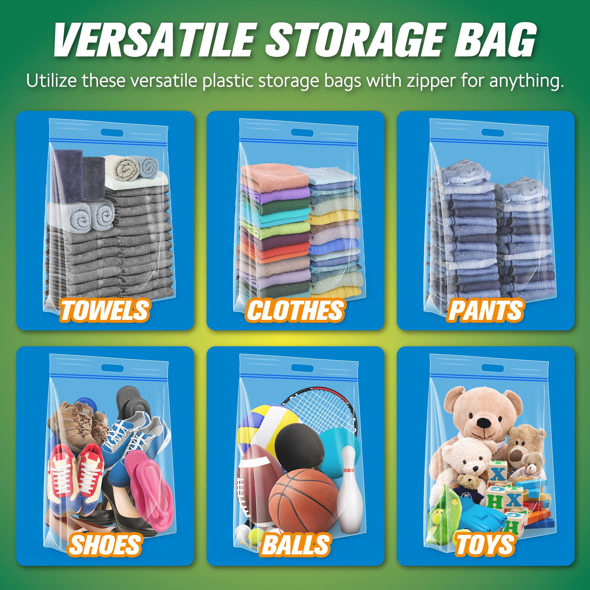 25 Gallon Jumbo Storage Bags with Handles - 35