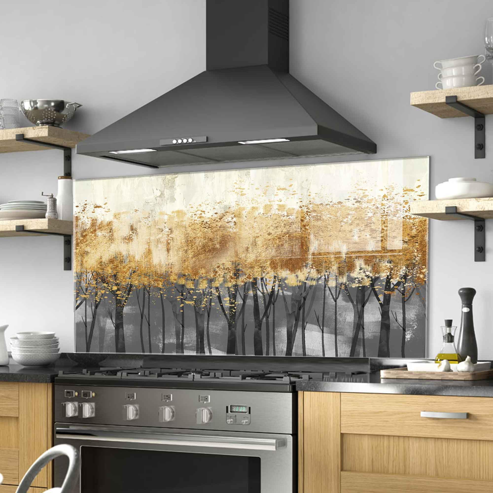 Tempered Glass Stove Backsplash - 30x18