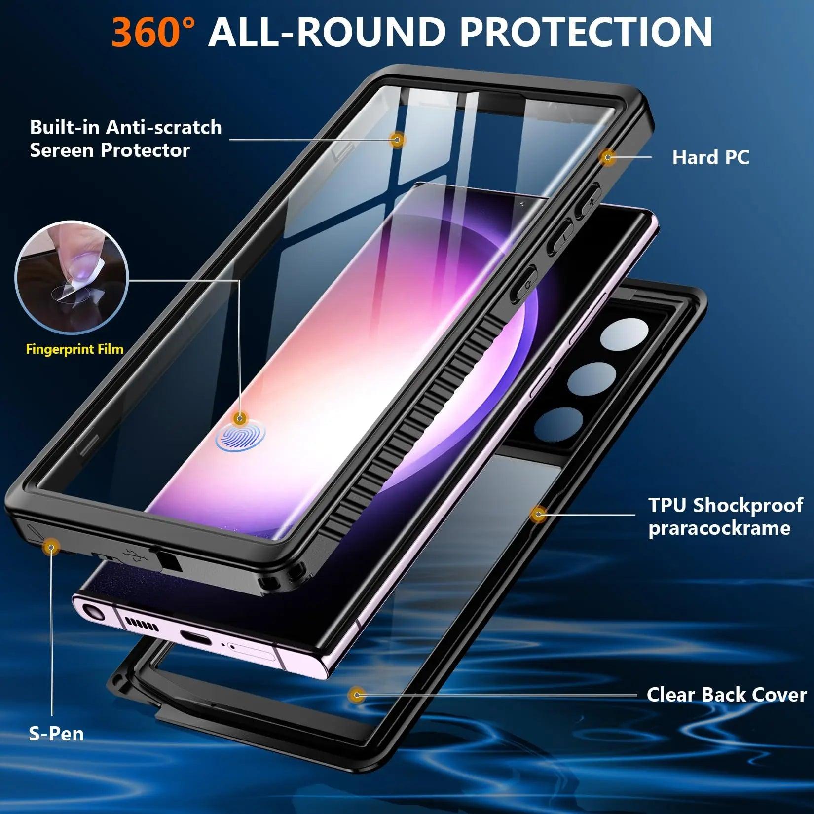 Samsung Galaxy S24 Plus Waterproof Case IP68 Rated - Shockproof & Dustproof Protective Cover for Outdoor, Travel, and Daily Use
