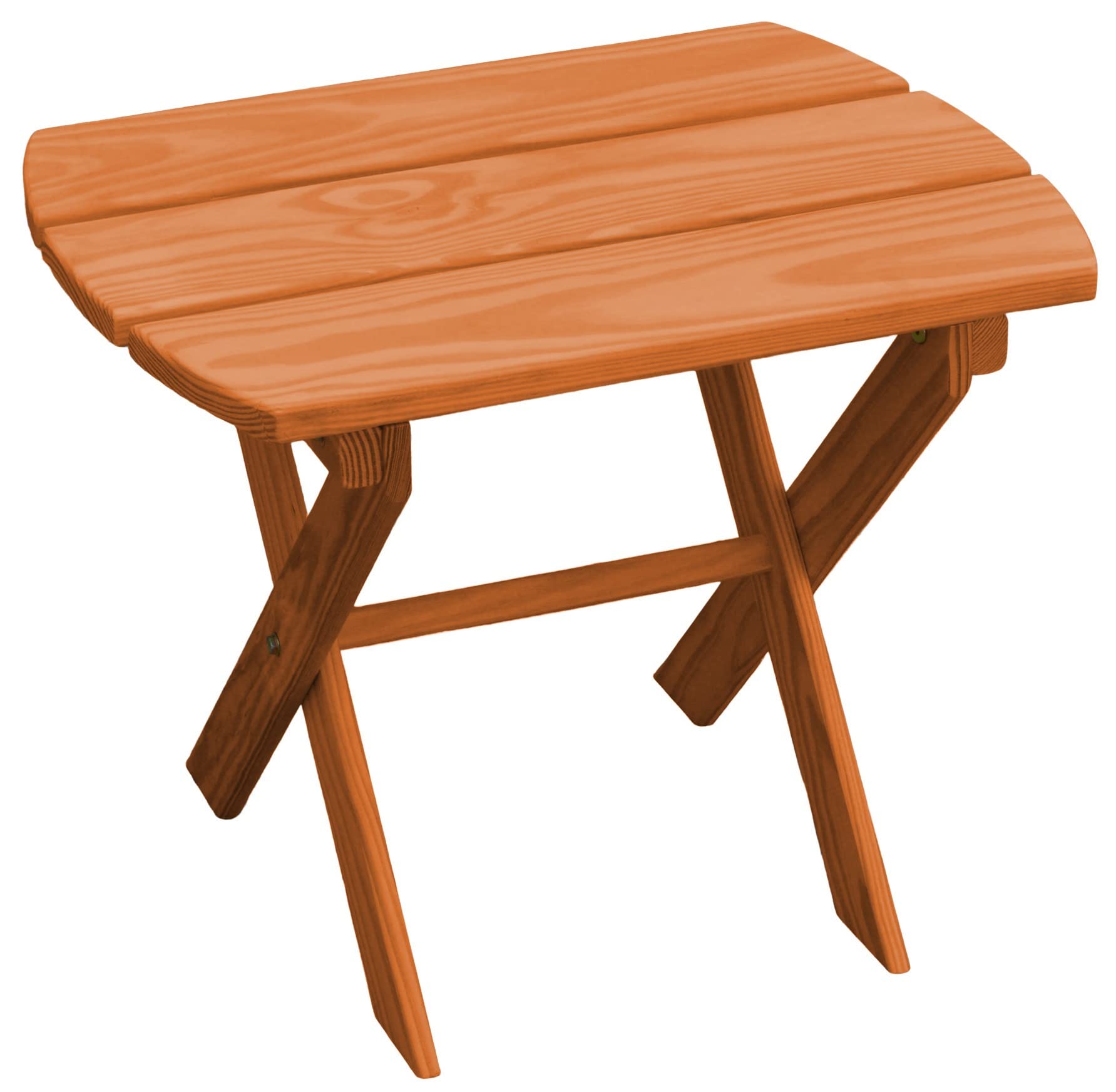 Pine Folding Oval End Table with Cedar Stain - Rustic Side Table for Living Room, Bedroom & Patio - Space Saving Furniture for Small Spaces - Furniture Barn USA