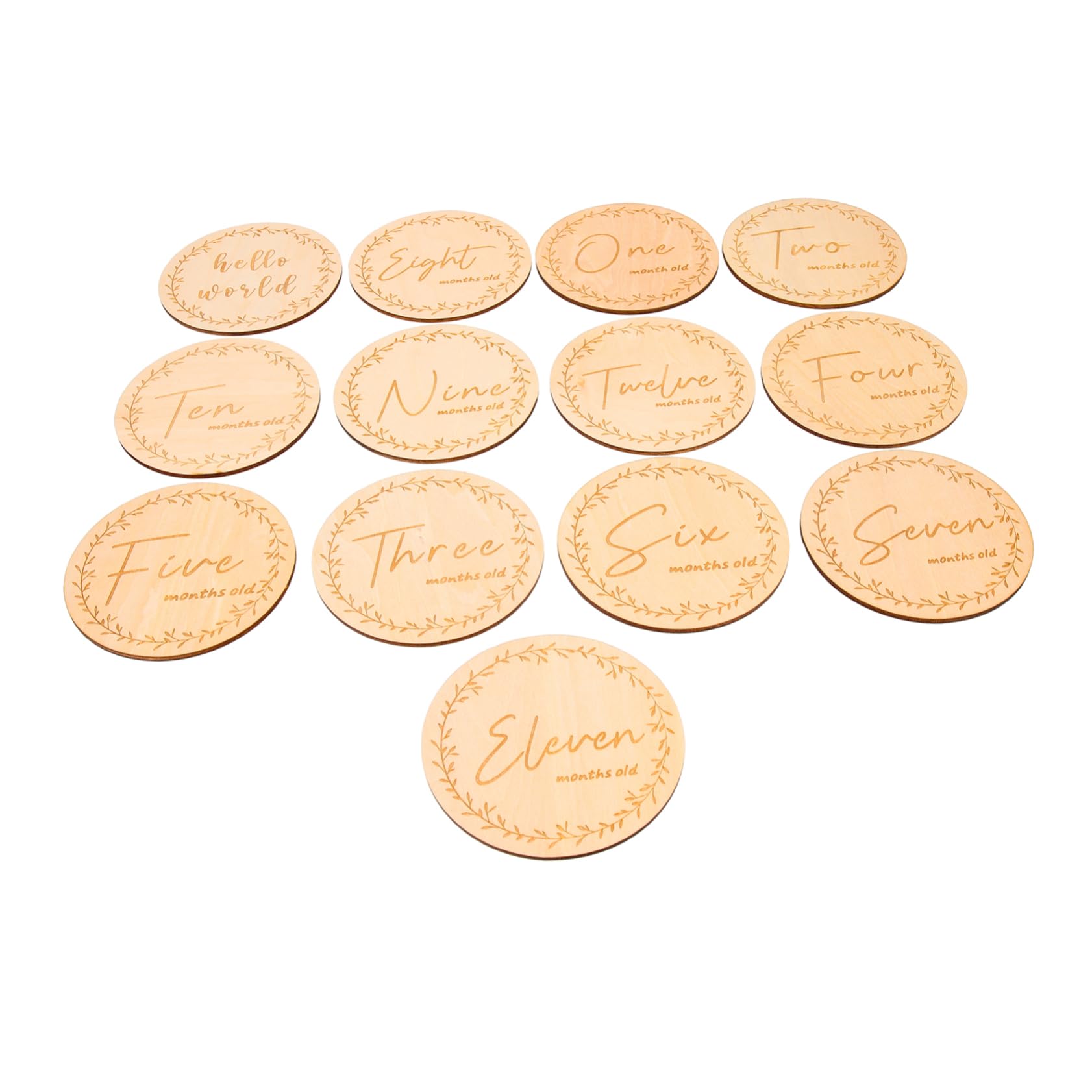 FAVOMOTO 13pcs Baby Milestone Cards - Wooden Growth Markers for Newborn Photography, Monthly Milestone Signs, Cartoon Style Baby Shower Gift (Perfect for 1st Birthday, Nursery Decor & Instagram Photos)