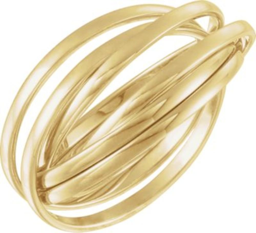 Bonyak 14K Yellow Gold 6-Band Rolling Ring for Women - Size 6, Dainty Stackable Ring for Everyday Wear, Wedding, Anniversary Gift, Fine Jewelry for Special Occasions