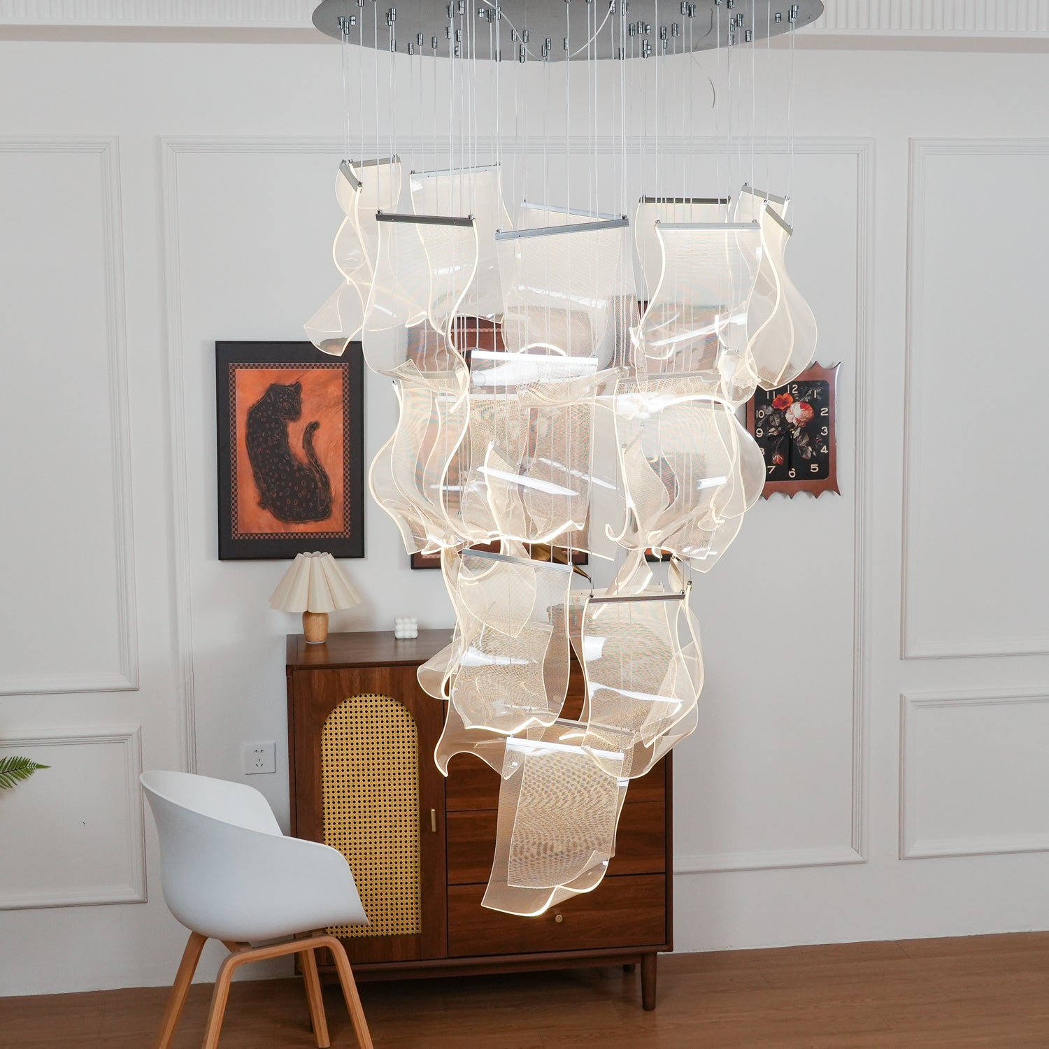 Modern Acrylic LED Chandelier - Energy Efficient Crystal Ceiling Light Fixture for Dining Room, Bedroom, Living Room Decor