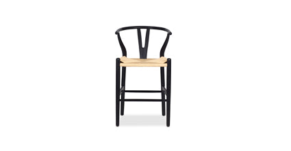 Modern Weave Counter Stool - Stylish Bar Stool for Kitchen Island, Breakfast Nook & Home Decor - Comfortable Rattan Seat with Sturdy Metal Frame - Perfect for Dining, Entertaining & Small Spaces