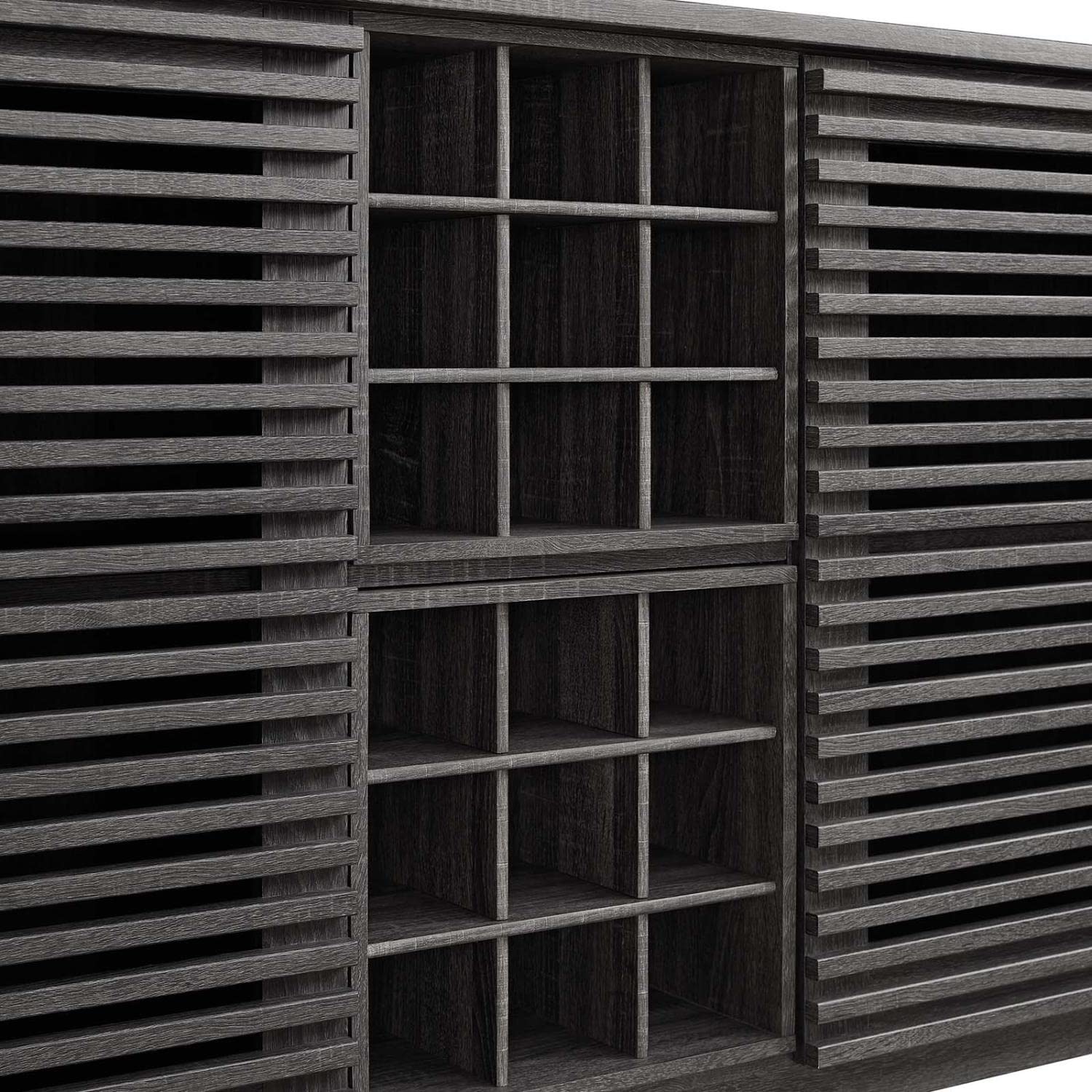 Mid-Century Modern Wine Bar Cabinet - Modway Render Charcoal Wood Storage Cabinet 17