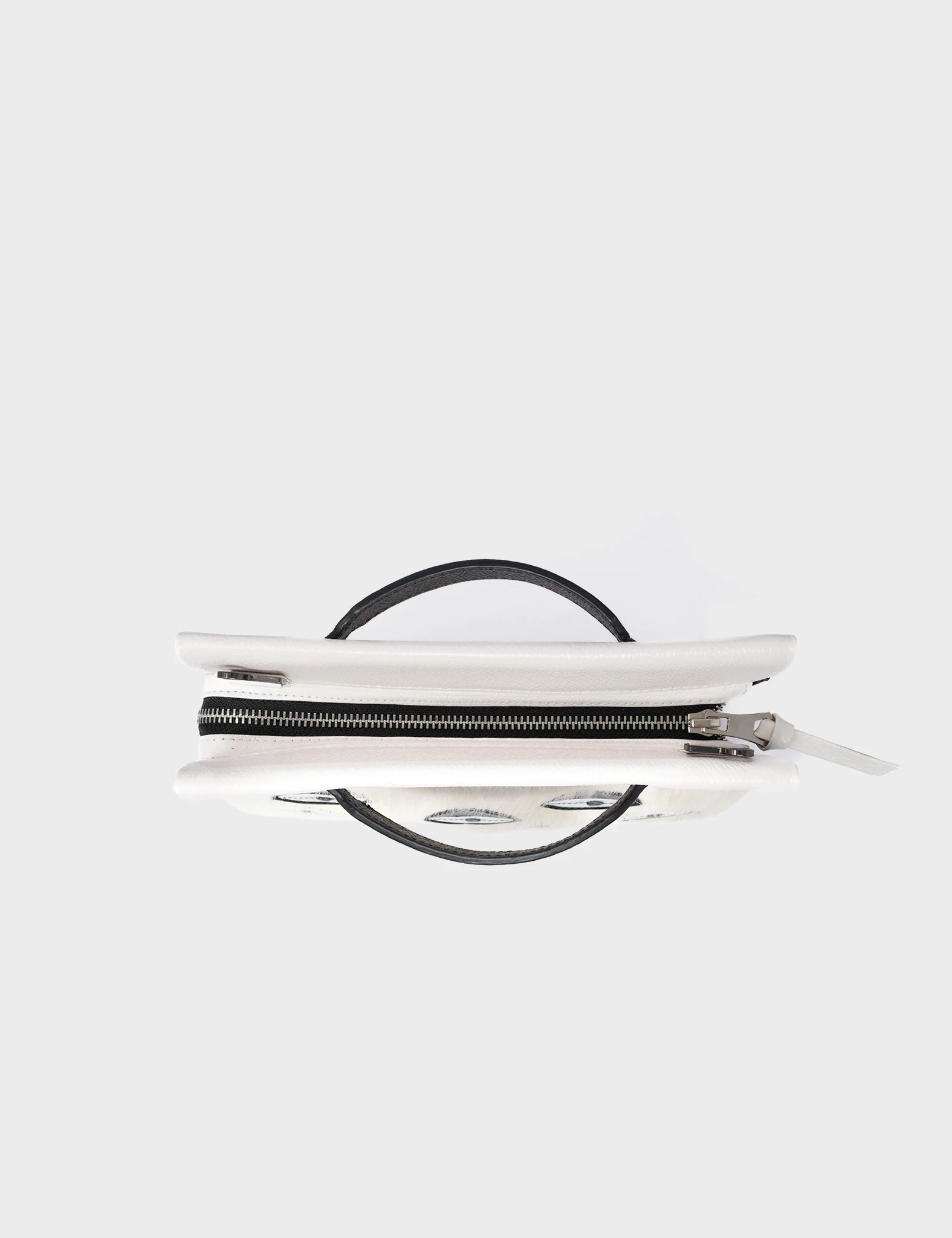 Vali Crossbody Small Cream Leather Bag with Eyes Applique & Adjustable Strap - Perfect for Everyday Use, Travel, and Casual Outings