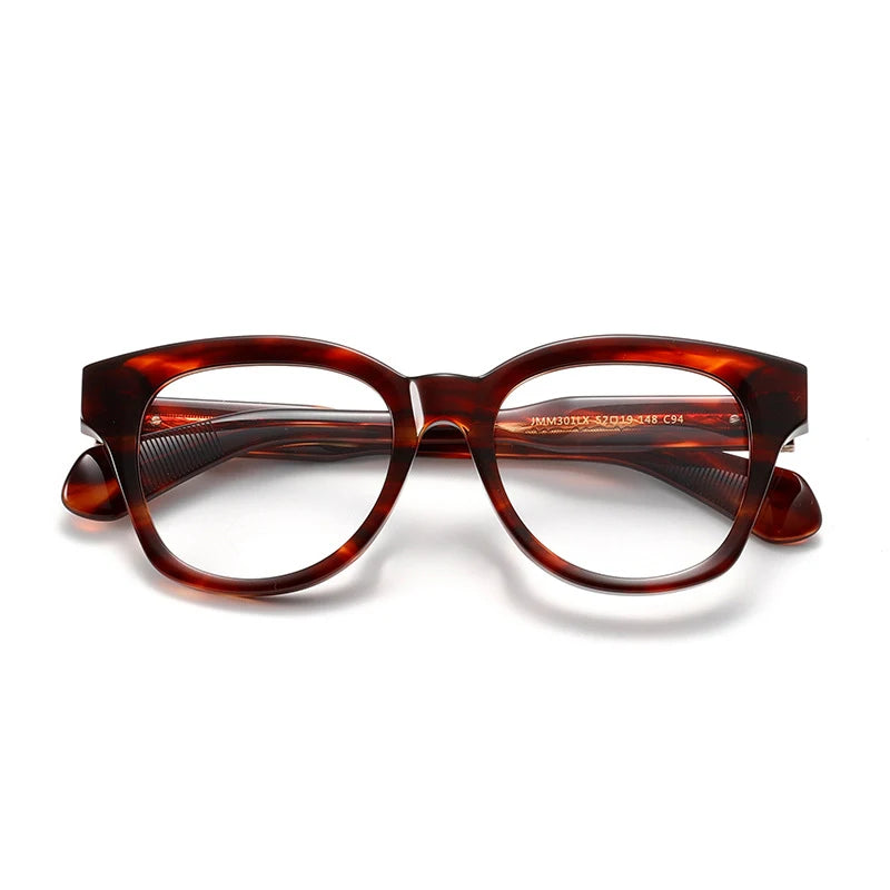 Stylish Unisex Black Acetate Eyeglasses - Full Rim Oval Square Frame (Model 94301) | Perfect for Work, Reading & Fashion Accessories