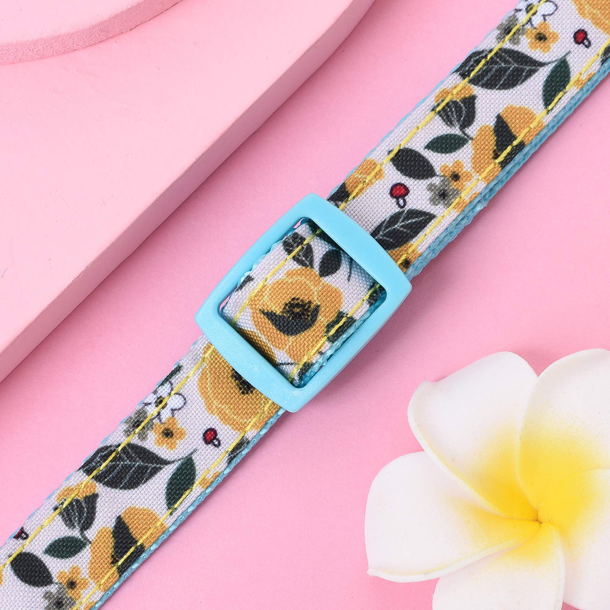 Mile High Life Cute Lightweight Soft Poly Cotton Dog Collar for Small Dogs - Flower & Fruit Pattern (Bindweed, Size S) | Perfect for Daily Walks, Outdoor Adventures & Stylish Pet Fashion