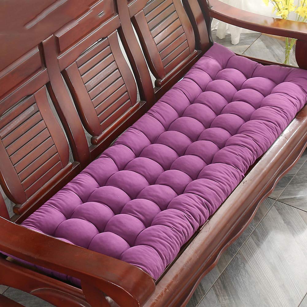 **ZPEE Super Soft Rocking Chair Cushion - Breathable Cotton Long Bench Cushion (22x63 Inch, Thickened, Purple) - Perfect for Indoor & Outdoor Use in Living Room, Patio, or Garden**