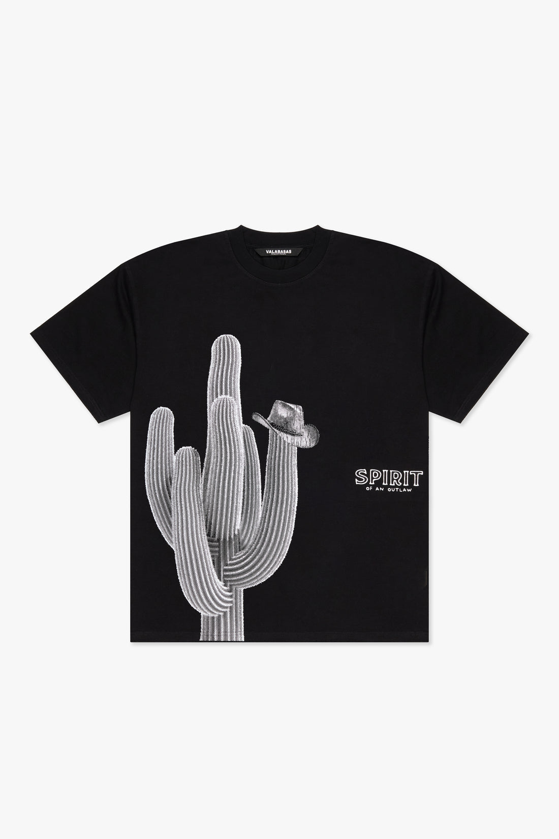 VALABASAS Spirit Jet Black T-Shirt for Men - Soft Cotton Casual Tee for Everyday Wear, Street Style & Lounge Comfort