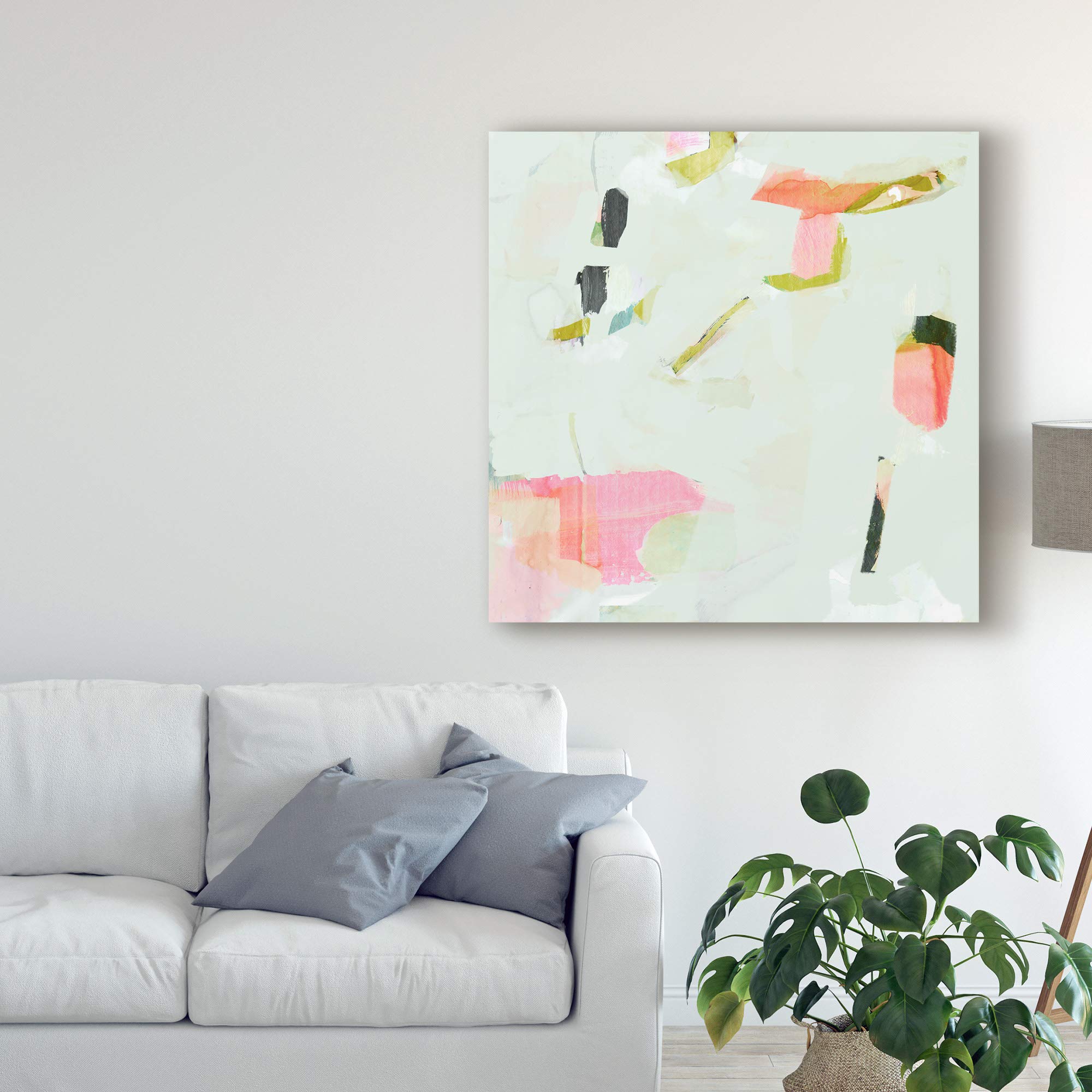 Victoria Borges Olive Scatter I Fine Art Print - 18x18 Inches Wall Decor for Living Room, Bedroom & Office | Modern Abstract Painting for Home & Office Decor