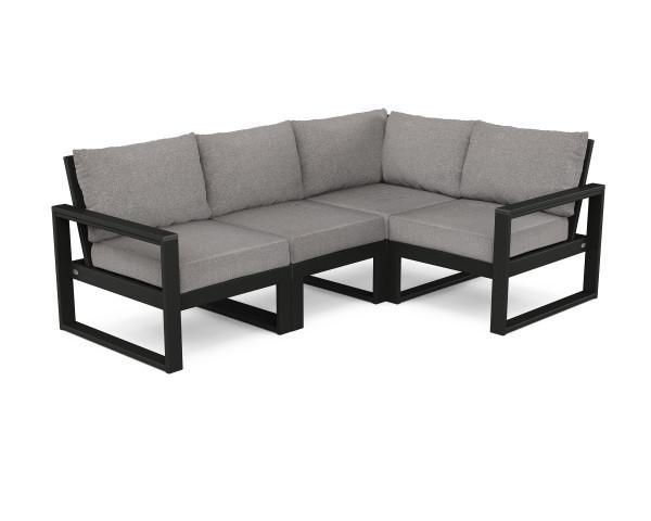 Polywood EDGE 4-Piece Modular Deep Seating Set - Outdoor Patio Furniture for Garden, Poolside & Backyard Relaxation