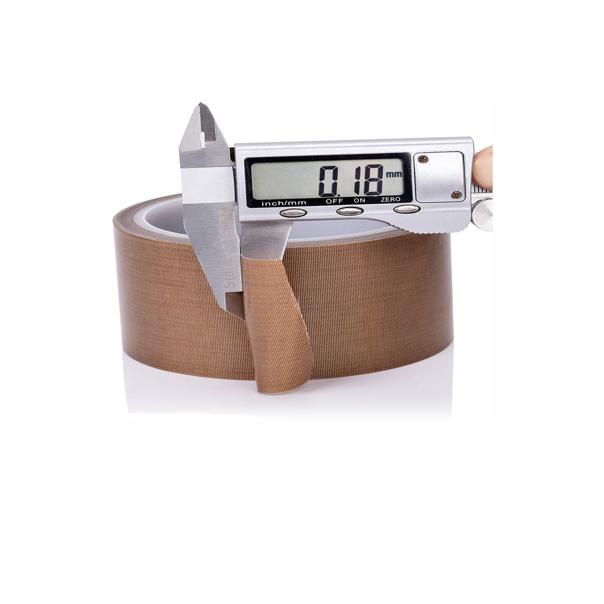 2 PCS PTFE Coated Fiberglass Teflon Tape - High Temperature Resistant Adhesive Tape for Drying Conveyor Belts, Welding Seals & Vacuum Sealer Machines (Brown, 13mm x 11yd/33ft x 0.18mm) - Ideal for Industrial Food Processing, Packaging Equipment & Heat Press Applications