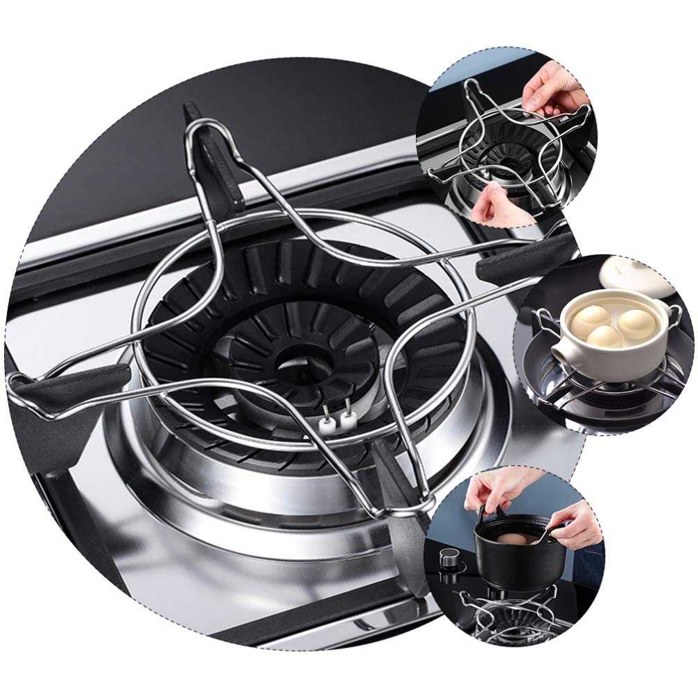 1pc Stainless Steel Gas Hob Steaming Rack - Heavy Duty Stove Bracket for Wok & Steamer Support - Perfect for Cooking, Steaming & Frying in Kitchen