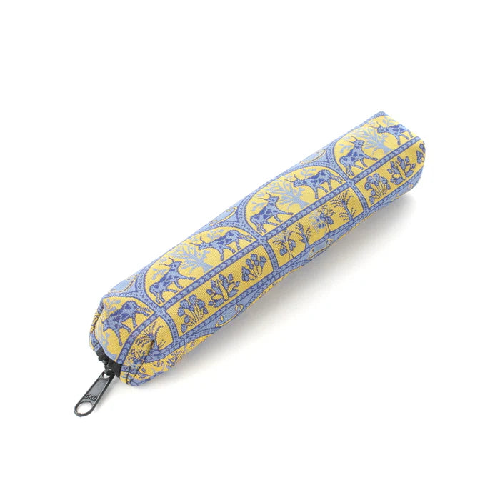Nishijin Woven Pencil Case - The Bull in the Field - Handmade Japanese Traditional Craft Pen Holder from Kyoto | Perfect for School, Office & Gift Giving
