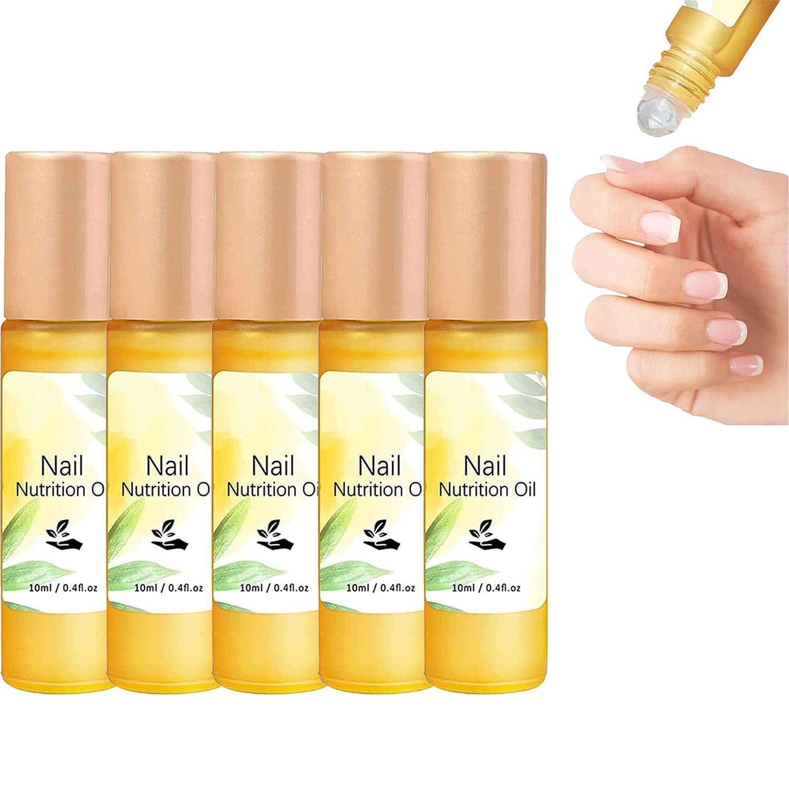 Roller Nail Cuticle Oil Pen - 5 Pack Moisturizing Nail Care Treatment for Dry, Cracked Cuticles - Prevent Hangnails & Strengthen Nails - Perfect for Manicures, At-Home Nail Care & Salon Use