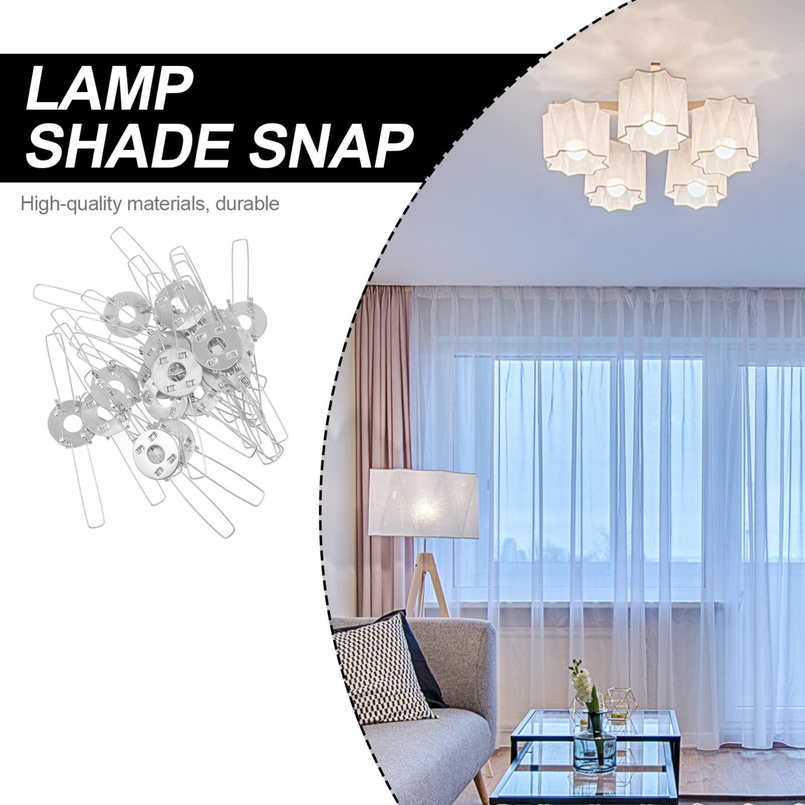EXCEART 20pcs Lampshade Spring Adapter Clips - Pendant Light Shade Buckles & Fixator for Ceiling Lamp Fixtures | Easy Installation for Home, Office, and Restaurant Lighting