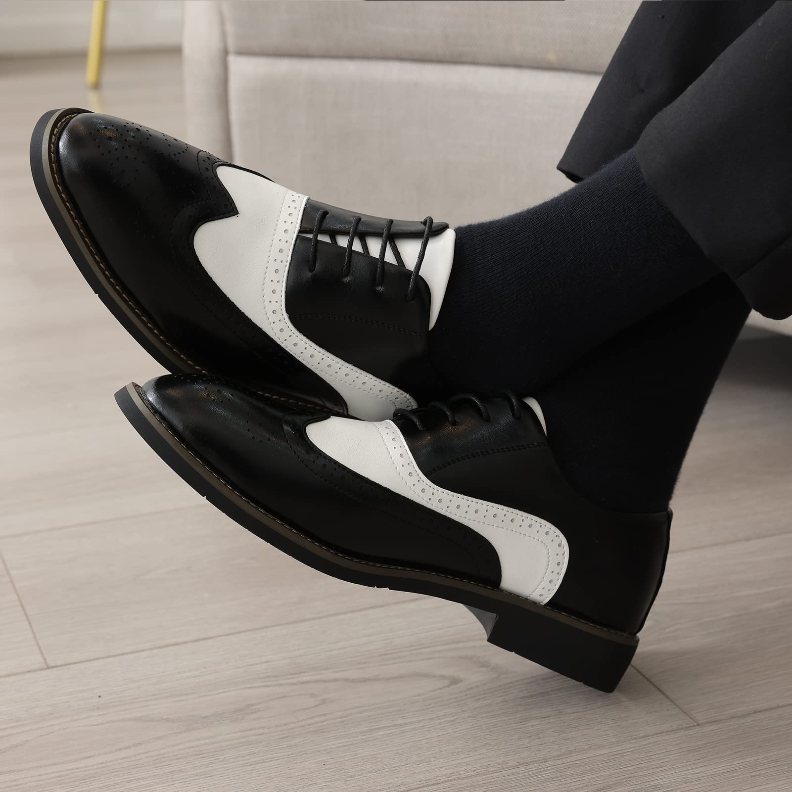 Men's Classic Oxford Brogue Dress Shoes - Lace-Up Formal Business & Wedding Shoes for Men | Perfect for Office, Ceremonies & Special Occasions
