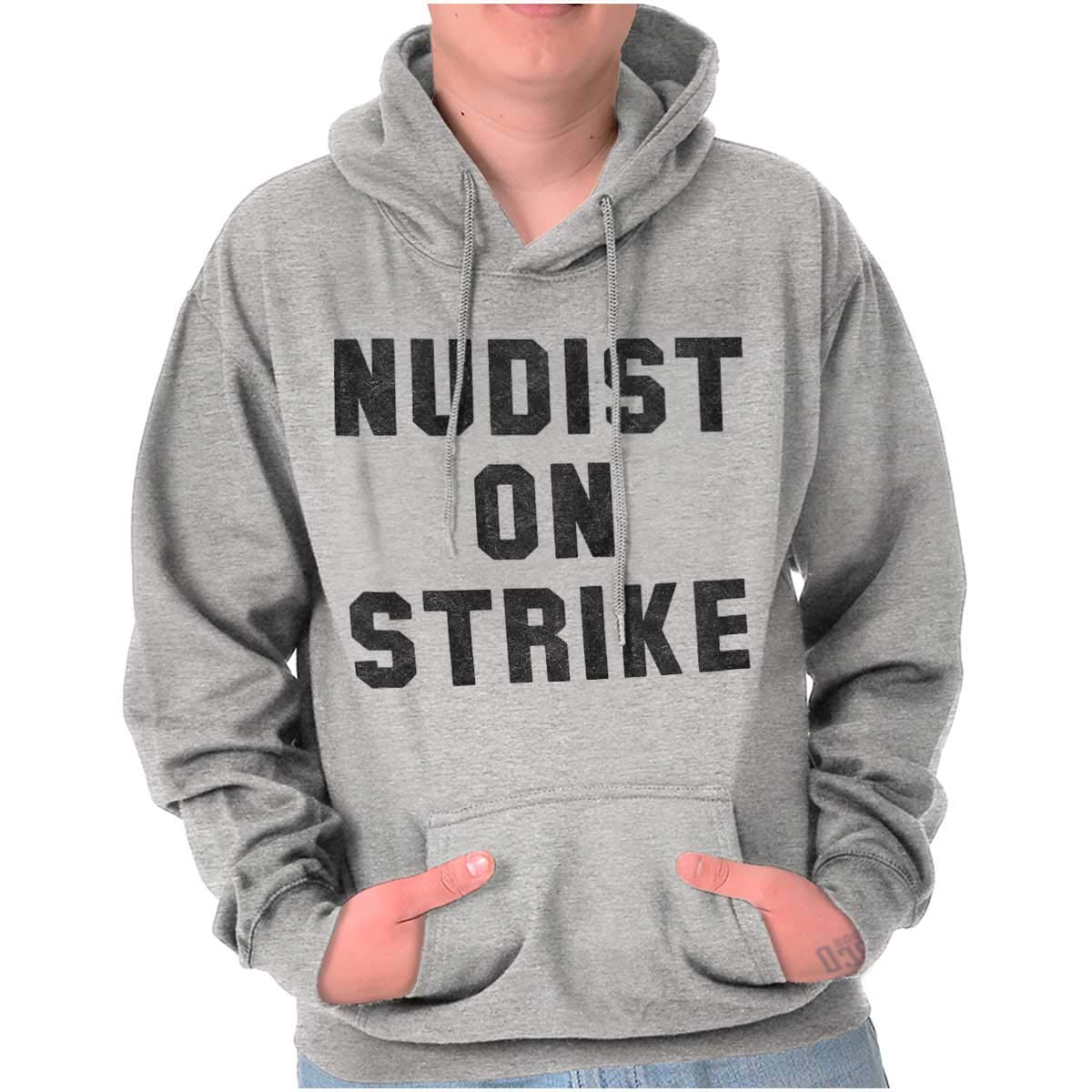 Brisco Brands Nudist Strike Cute Unisex Gym Hoodie - Soft Workout Sweatshirt for Women & Men - Perfect for Running, Yoga & Casual Wear