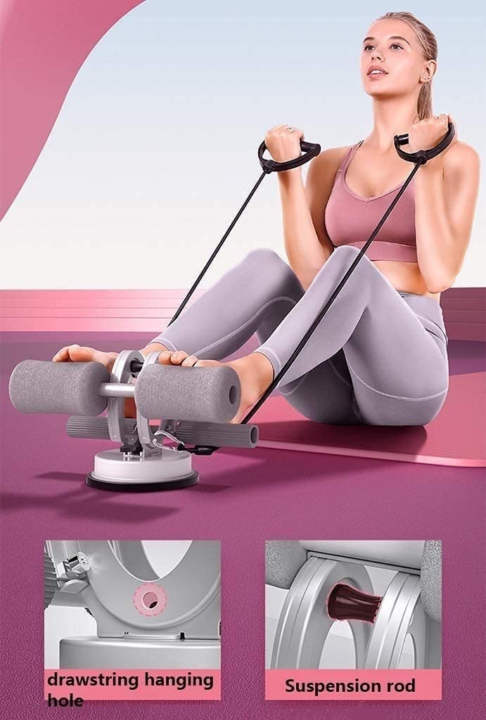 Portable Adjustable Sit Up Bar - Home Gym Ab Workout Equipment with Strong Suction Cups for Core Training | Perfect for Home Fitness, Office Workouts & Small Space Exercise