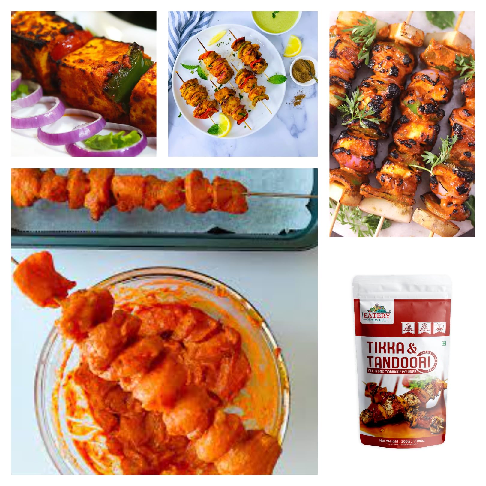 Saipro Tikka & Tandoori All-in-One Marinade Powder 200g | Malai Tandoori Tikka Masala Spice Mix | Ready-to-Use for Chicken, Paneer & Veggies | Gluten-Free, Vegan, No Preservatives | Perfect for Grilling, BBQ & Indian Cooking