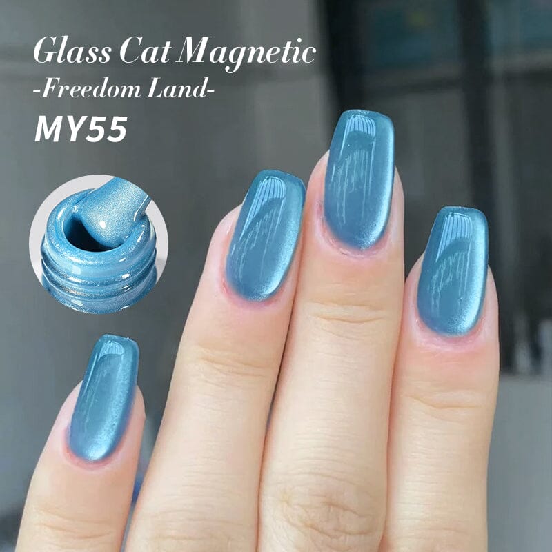 Glass Cat Magnetic Gel Polish - 10ml Long-Lasting Nail Art for Home & Salon Use - Perfect for DIY Manicures & Professional Nail Designs