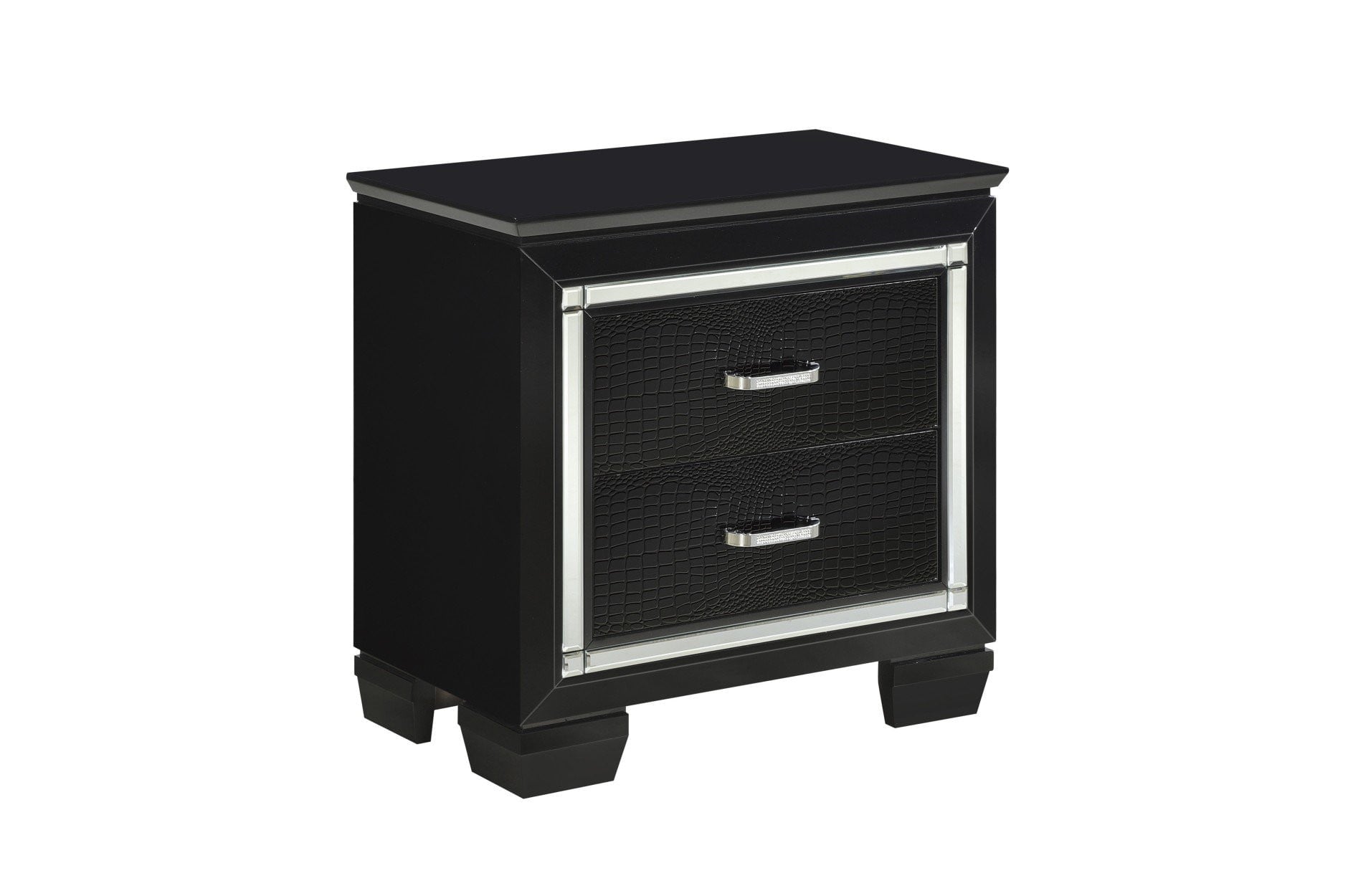 Allura Black Bedroom Collection - Modern Luxury Bedroom Furniture Set for Master Bedroom & Guest Room Decor | Includes Bed Frame, Nightstands & Dresser