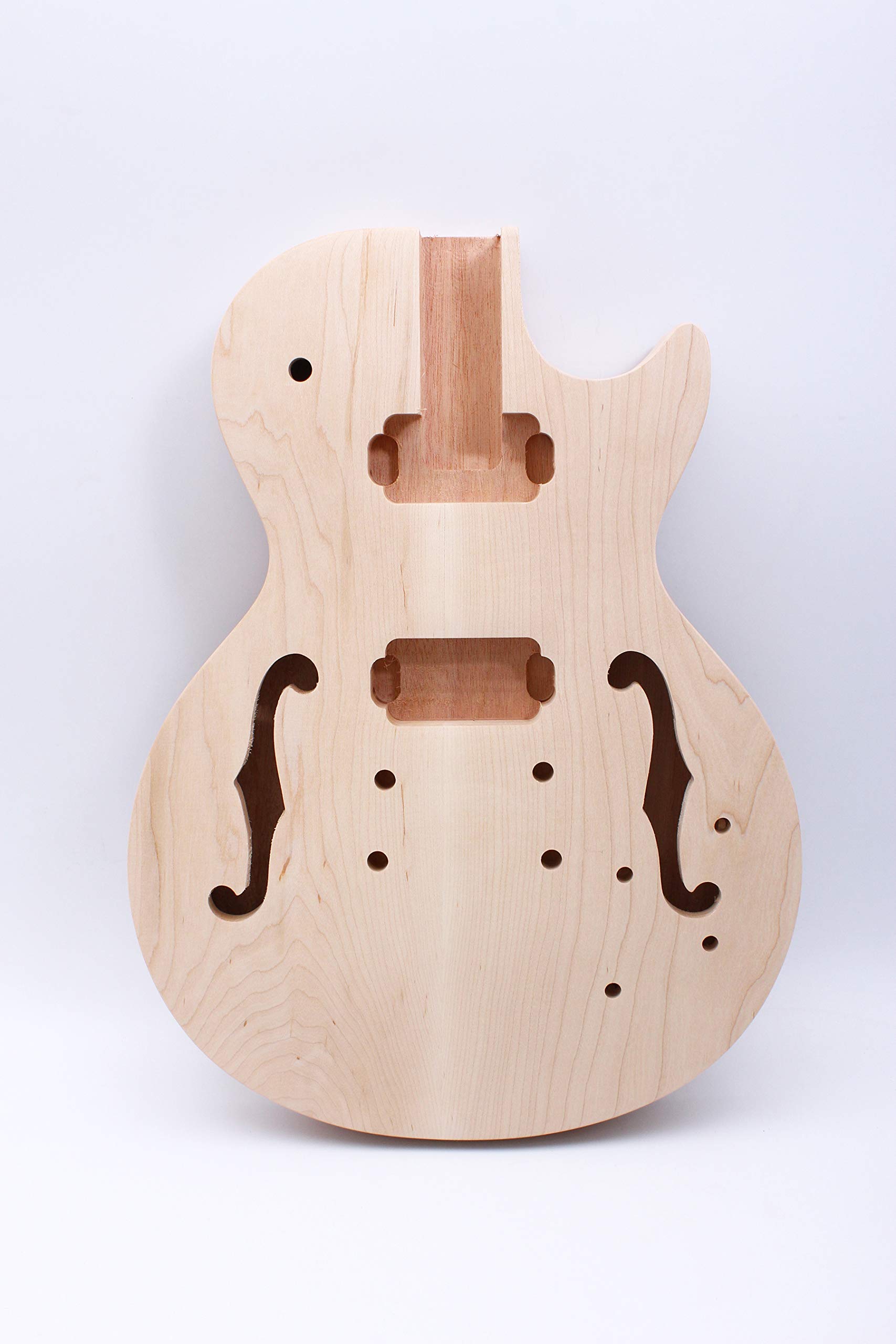 Yinfente Semi-Hollow Electric Guitar Body Replacement Set - Mahogany & Maple Wood DIY Guitar Project for Custom Builds - Perfect for Home Studio Recording & Live Performances