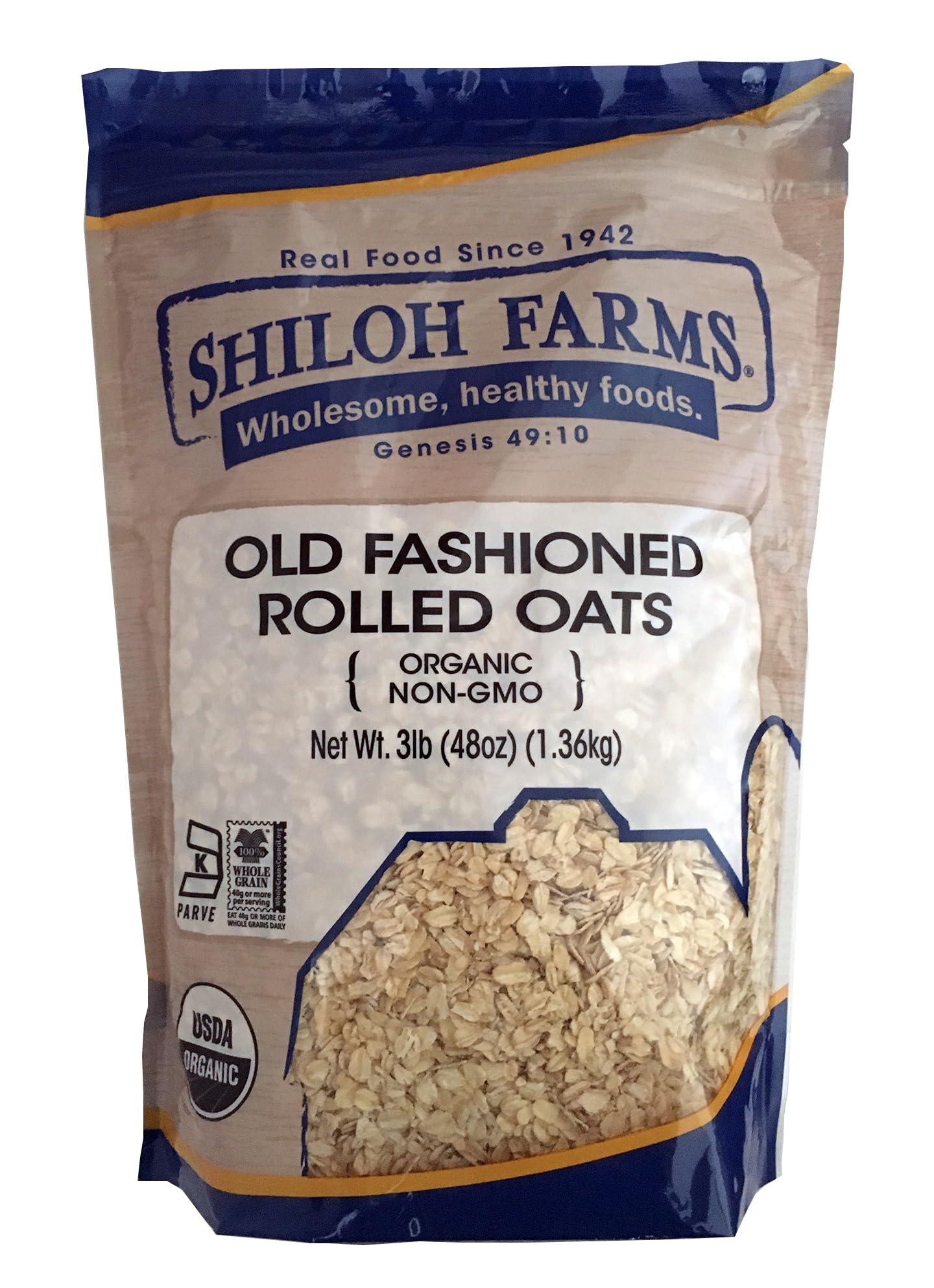 Organic Rolled Oats - 6 Pack (48 Oz Each) | Non-GMO, Gluten-Free Whole Grain Oatmeal for Breakfast, Baking & Smoothies | Healthy Bulk Pantry Stash for Overnight Oats & Energy Bars