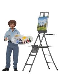 Bob Ross The Joy of Painting Clothed Action Figure by NECA - Collectible Art-Themed Toy for Home Decor & Gift Giving