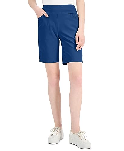 International Concepts INC Women's High Rise Pull On Bermuda Shorts - Comfortable Stretch Fabric for Casual Wear, Travel & Summer Outfits