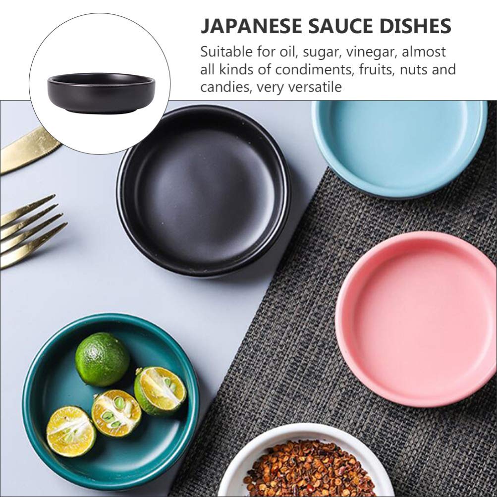 6-Piece Japanese Ceramic Seasoning Bowls - Small Sauce Dishes for Sushi, Soy Sauce, Snacks & Side Dishes - Perfect for Dining, Entertaining & Food Presentation