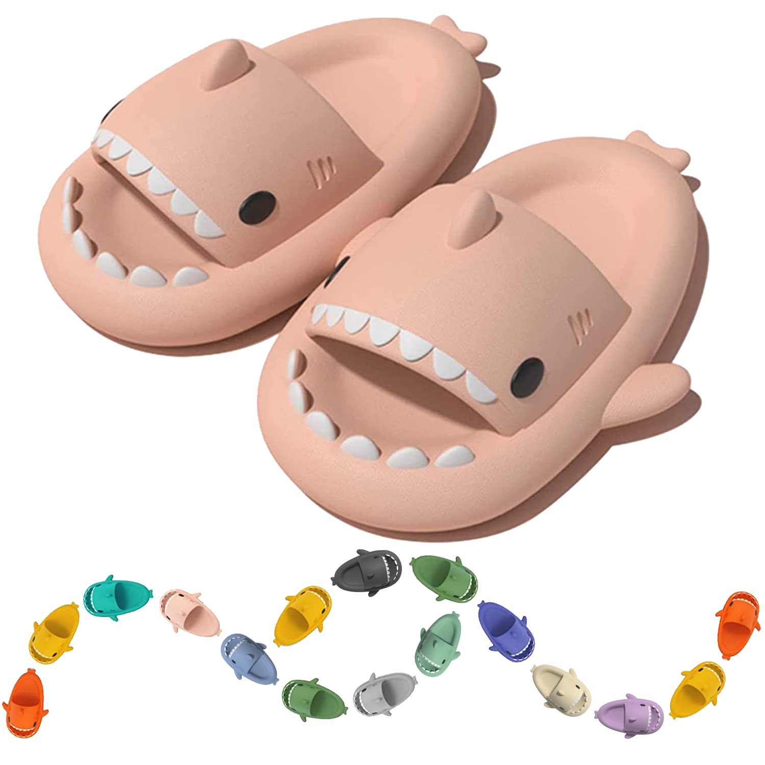 **Ashipher Cute Shark-Themed Slippers & Slides - Unisex Cartoon Cloud Shark Design with Non-Slip Soles for Kids, Boys, Women, Men - Perfect for Home, Beach & Indoor Comfort**