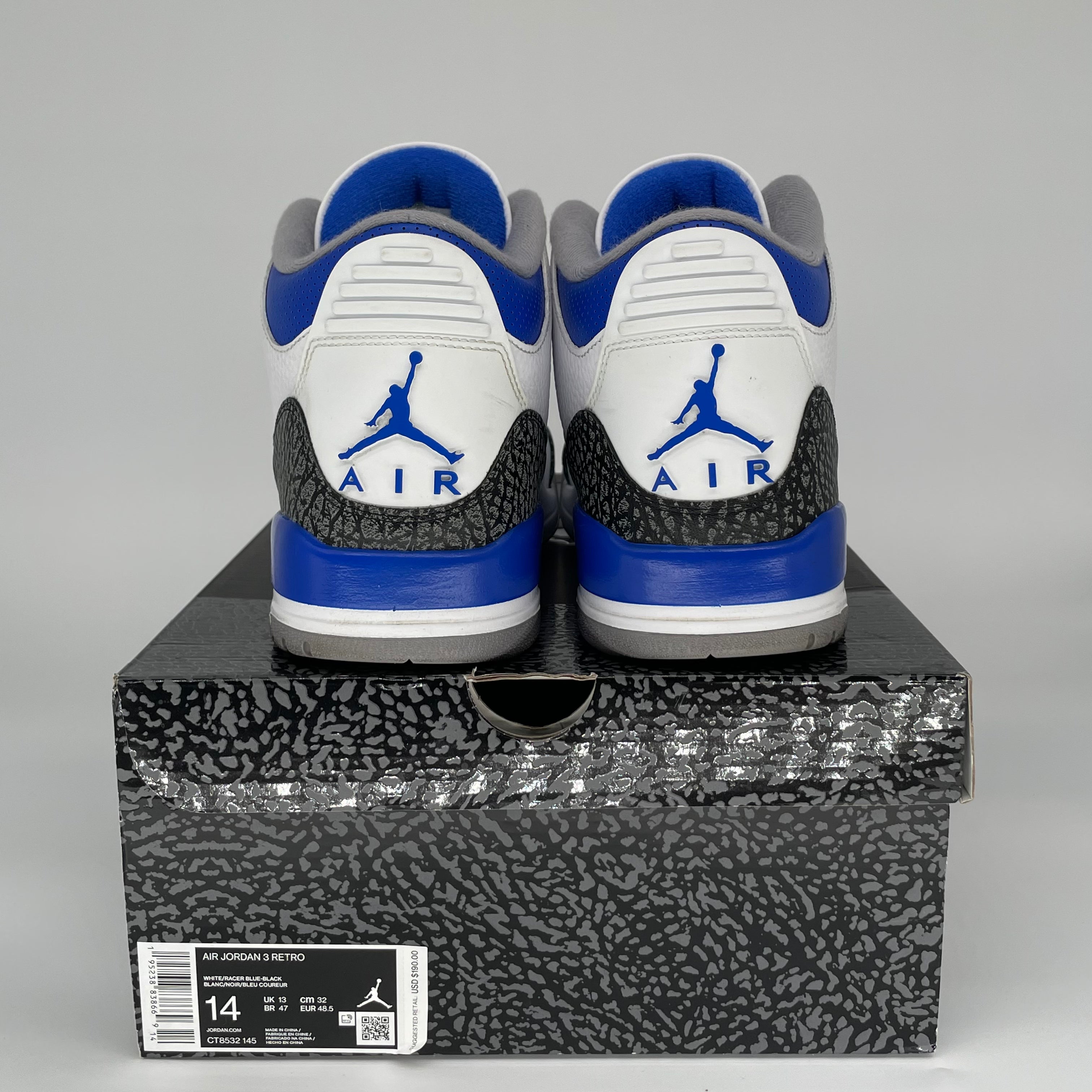 AIR JORDAN 3 RACER BLUE Men's Basketball Shoes Size 14 - Style CT8532-145 | Retro Sneakers for Casual Wear & Street Fashion