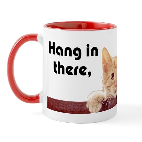 White/Red Inside - Hang In There Baby Mug