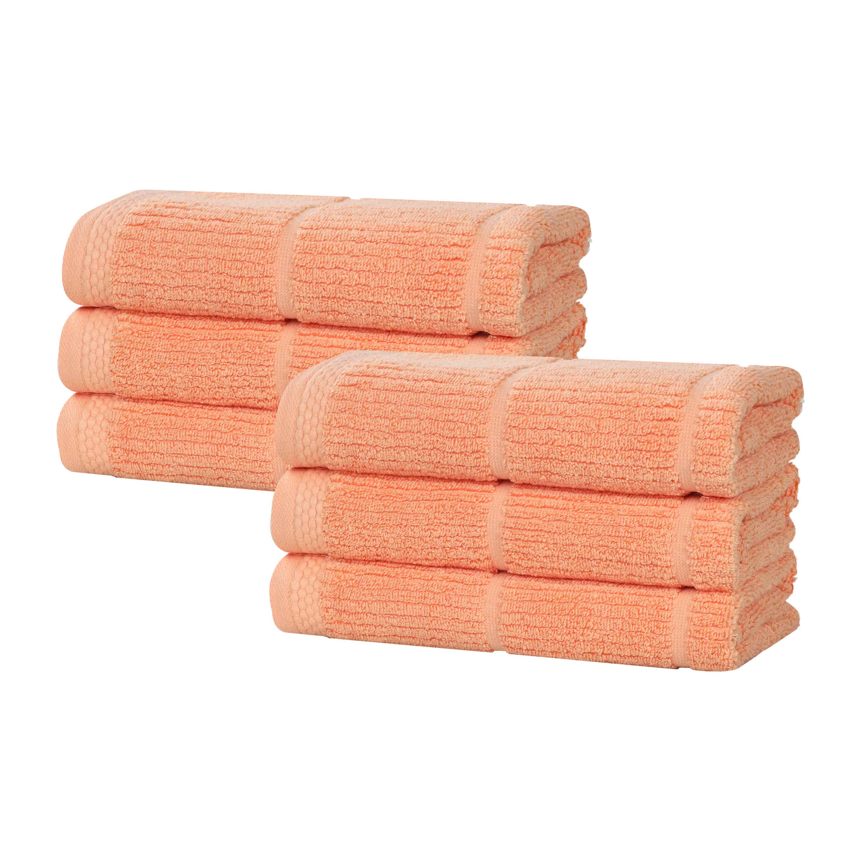 Milo Smart Twist Cotton Solid Hand Towels - Soft & Absorbent Bath & Kitchen Towels, Set of 6 - Perfect for Bathroom, Kitchen & Guest Use