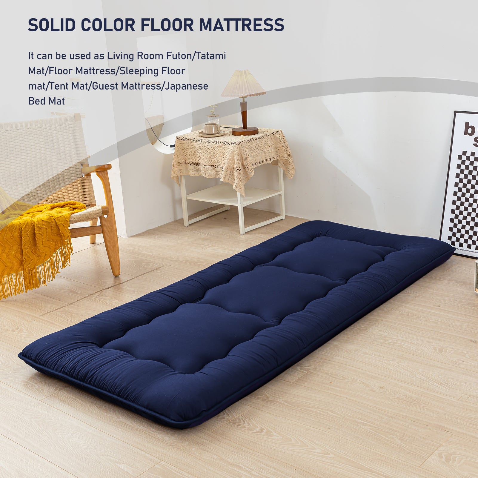 MAXYOYO Japanese Style Futon Mattress - Foldable Floor Mattress, Tatami Mat for Bedroom, Living Room & Guest Room | Comfortable Sleeping & Lounging