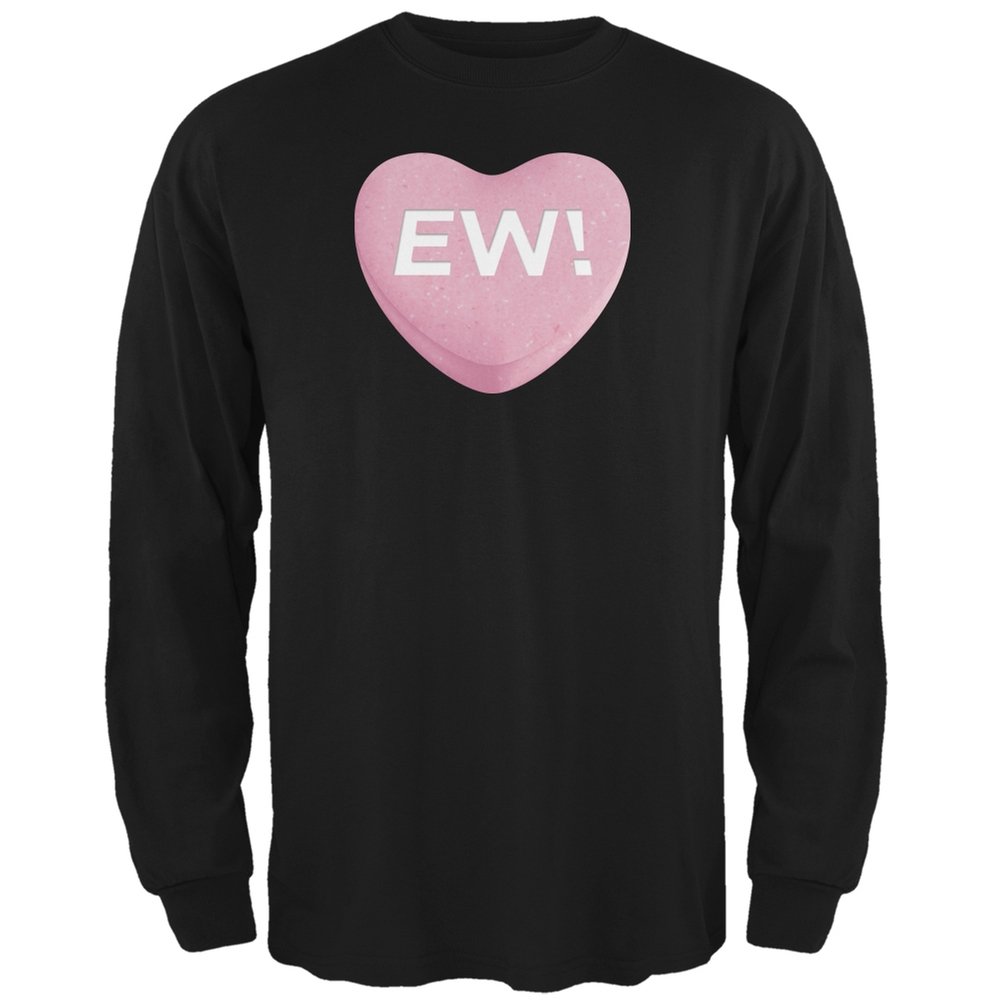 Old Glory American Flag Candy Heart Black Long Sleeve T-Shirt for Men & Women - Medium Size | Patriotic Casual Wear for 4th of July, Veterans Day & Everyday Outfits