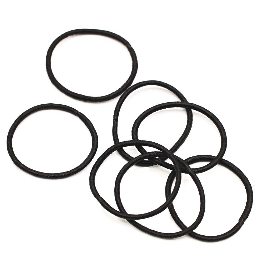 Black Elastic Hair Bands for Women - X-Small (15 Pack) - Perfect for Ponytails, Braids & Workouts