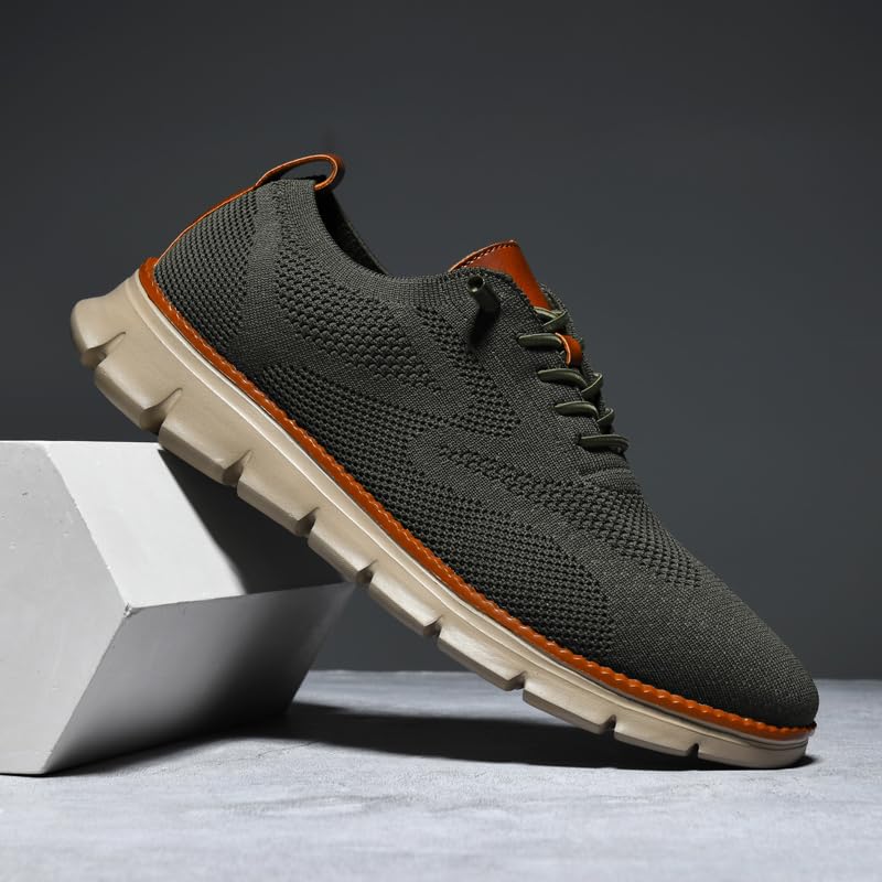 Breeze Men's Oxford Lace-Up Shoes - Lightweight Casual & Comfortable Dress Shoes for Walking | Perfect for Office, Travel & Everyday Wear