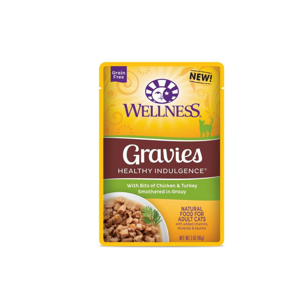 Premium Wet Cat Food Pouches 3oz - Chicken, Turkey & Mackerel Flavors | High-Quality Grain-Free Cat Treats | Perfect for Adult & Senior Cats | Mealtime, Training Rewards & Travel Snacks