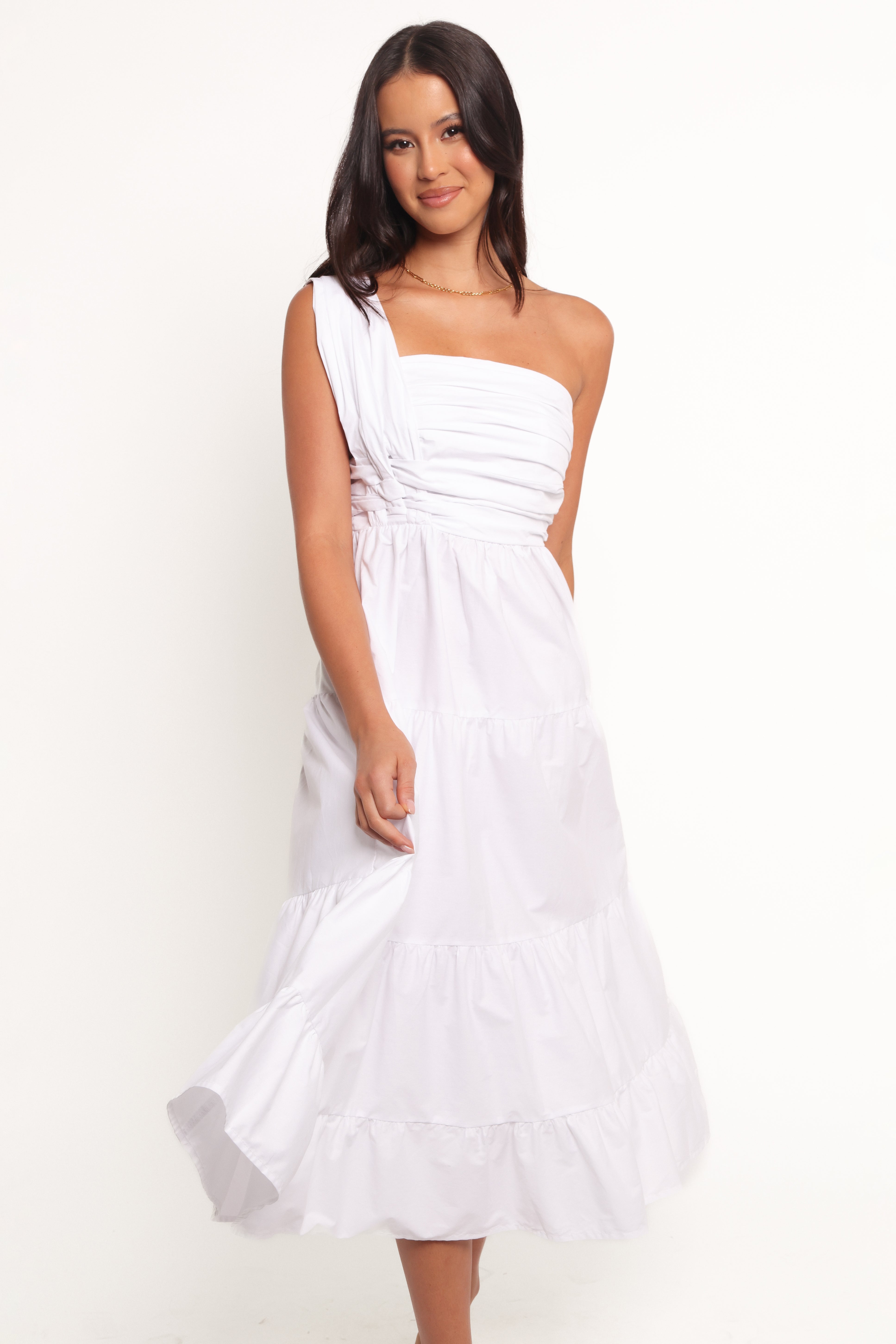 Isabela Midi Dress for Women - Elegant White Summer Dress for Casual Wear, Beach Vacation & Special Occasions