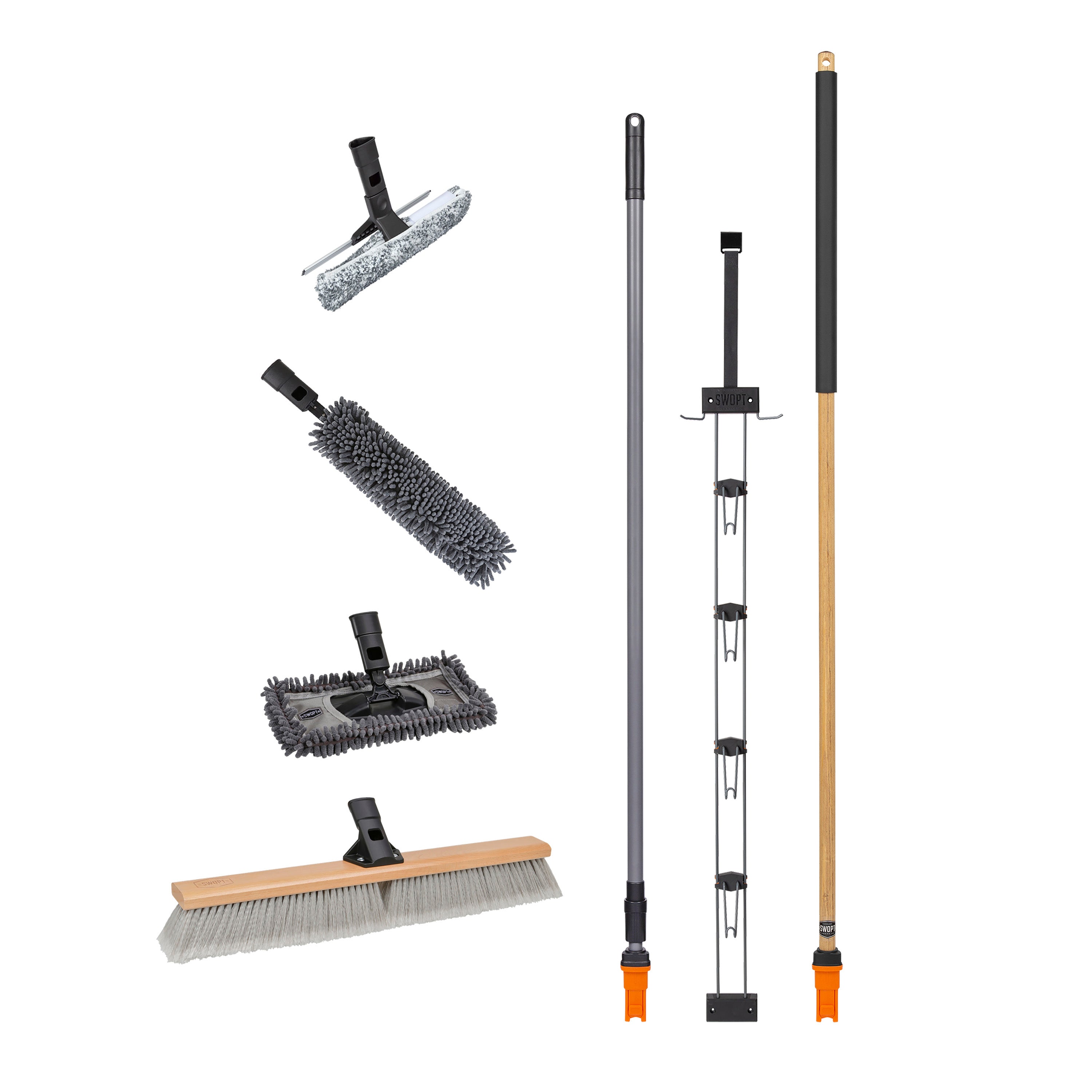 High Reach Cleaning Kit with System Organizer & Extendable Pole - Perfect for Ceiling Fans, Windows & Hard-to-Reach Areas