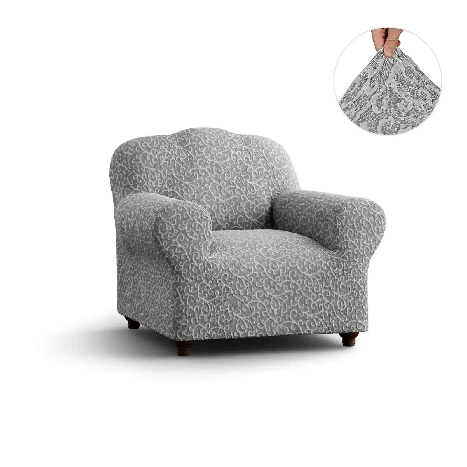 Stylish Jacquard 3D Armchair Slipcover - Premium Stretchable Furniture Protector for Living Room, Bedroom & Office Decor