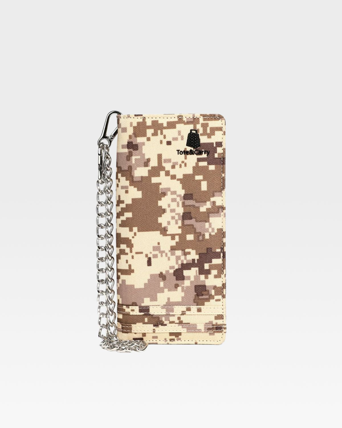 Tan Brown Digital Camouflage Biker Chain Wallet - Stylish & Durable Leather Wallet for Men - Perfect for Motorcycle Riders, Bikers & Outdoor Enthusiasts