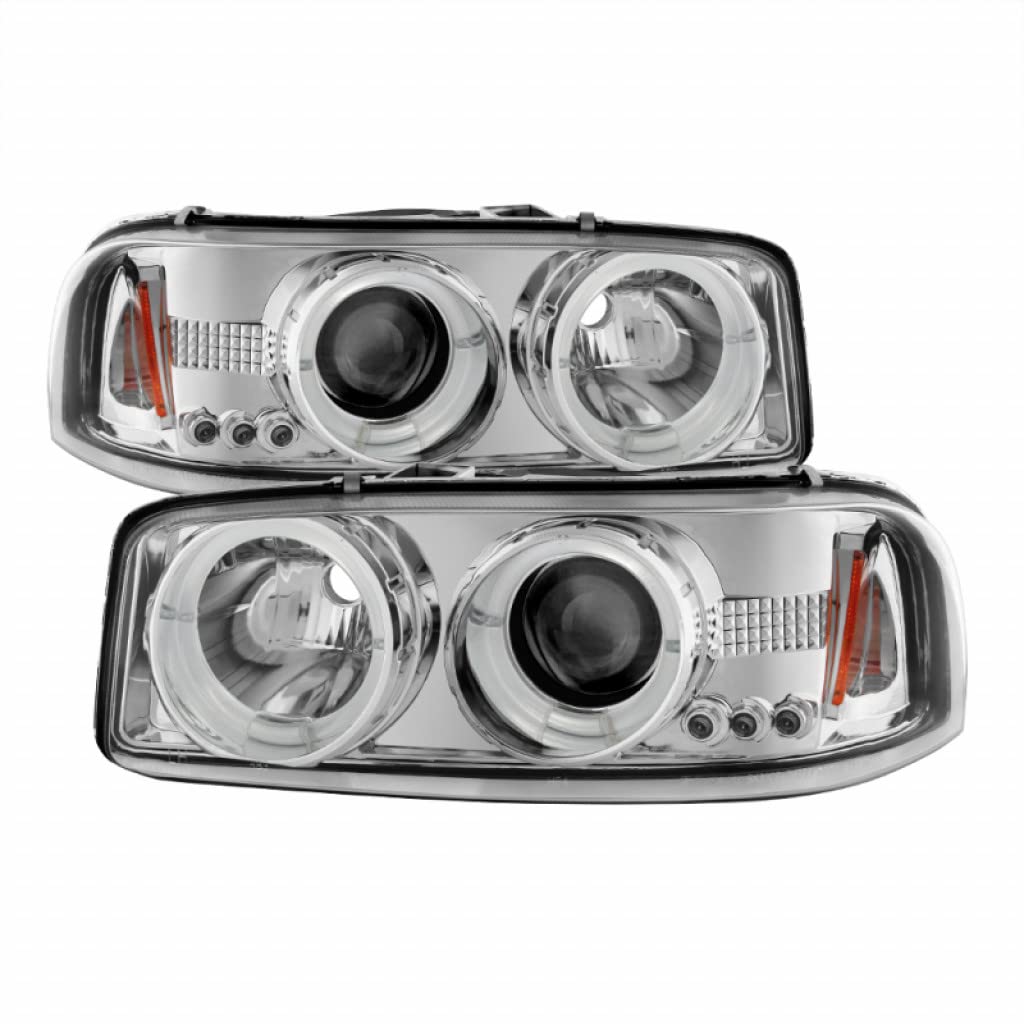2007 GMC Sierra 1500/3500 Classic LED Projector Headlights Pair - Chrome Housing, High Performance Lighting | Perfect for Night Driving & Off-Road Adventures | Spyder Auto Part #5009364
